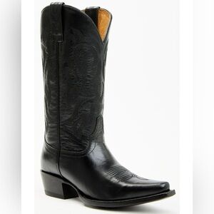 Black Leather Cowboy Boots